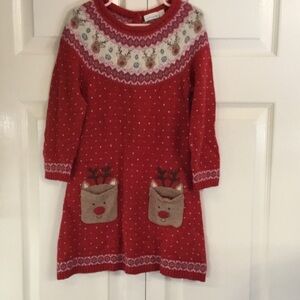 “Jo Jo Maman Bebe” Red Knit Girls Holiday Dress
